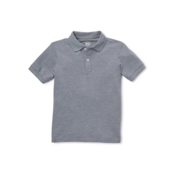 Wonder Nation Boys Gray Short Sleeve Collared Polo Shirt Youth Size large 10/12 - Picture 1 of 5